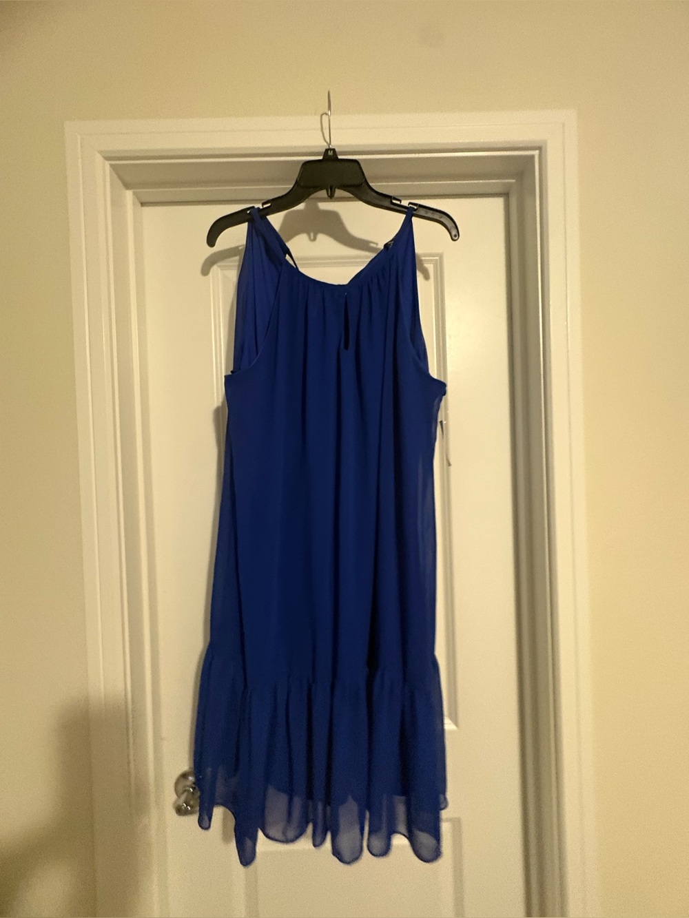 Roz & Ali Sleeveless Ruffle-Hem Midi Dress in Royal Blue